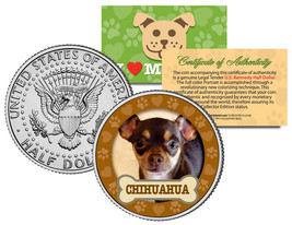 Chihuahua Dog Jfk Kennedy Half Dollar Us Colorized Coin - £6.71 GBP