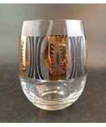 Mid Century Highball Glass Gold and Black Roly Poly MCM Barware Atomic Tiki - £12.43 GBP