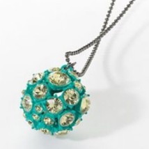 Princess Vera Wang Faux Crystal Green Ball Pendant Necklace - £11.04 GBP