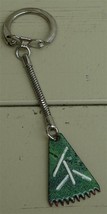 Nice Silver Tone Enameled Key Chain, Great Native Look, VG CONDITION - £5.54 GBP
