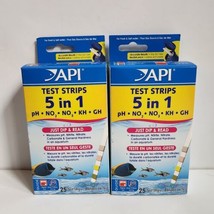 API 5 in 1 Aquarium Test Strips 25 pack Freshwater Saltwater Lot Of 2 NEW IN BOX - £13.15 GBP