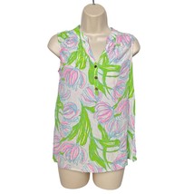 Lilly Pulitzer Houston Ring The Bellboy Blouse Top Size XS Multicolor Fl... - £62.18 GBP