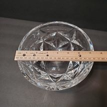 Vintage Tiffany Glass Bowl, Star Design, Cut Lead Crystal 8" Signed, Informatica image 9