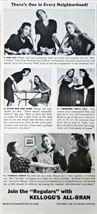 KELLOGG&#39;S ALL-BRAN - 1941 Vintage Print Ad-Regulars-Every Neighborhood-VTG - £11.50 GBP