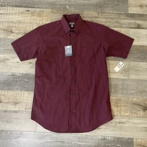 Van Heusen Shirt Size S Short Sleeve Button Up Linen Feel-Wrinkle Free $... - $19.67