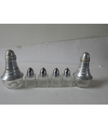 Vintage Antique Salt &amp; Pepper Shakers glass metal top Made in Thailand 6... - $13.53 CAD