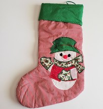 Large Handmade Snowman Christmas Stocking Lined - $9.89