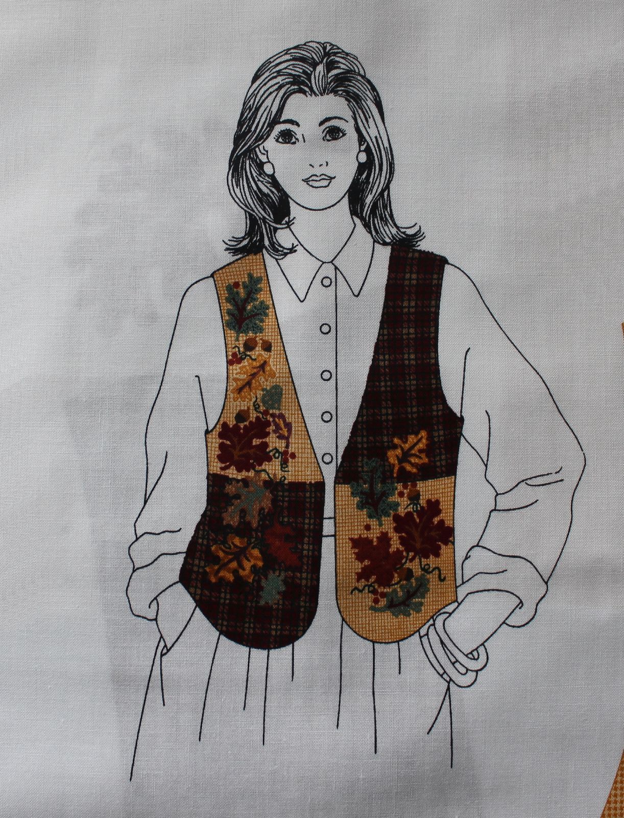 Adult Dreamspinners Cranston Falling Leaves Fabric Panel Vest Sew Pattern 6-20 - $14.99