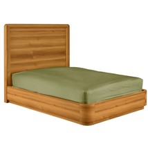 Queen Modern Wood Platform Bed Frame with Round Corners and Headboard - $13,765.42 MXN