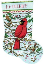 DIY Design Works Cardinal Birds Christmas Holiday Cross Stitch Stocking Kit 5925 - $30.95