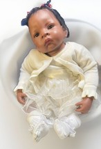 Ashton Drake Baby Doll Jasmine by Waltraud Hanl 21&quot; Silicone White Satin Dress - £33.14 GBP