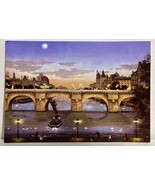 MICHEL DELACROIX Pont Neuf le soir PARIS FRANCE POST CARD - $17.62 CAD