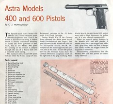 Astra Pistol Model 400 600 1964 Advertisement Firearm Parts Chart Diagra... - $29.99
