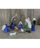 Christmas Stained Glass Nativity Set 10 Piece ~By Midwestern Home Products - £75.16 GBP