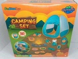 Fun Little Toys Kids Play Pop Up Tent W/ Kids Camping Gear Set Outdoor Outiviti - £19.14 GBP