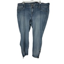 Torrid Denim Womens Plus Size 22R Skinny Jeans with Zipper Ankles Light Wash - £14.49 GBP
