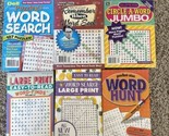 NEW Lot Of 6 Word Search Seek Puzzle Books Puzzle Lovers Race the Clock - $12.16
