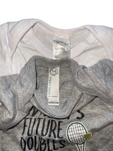 Newborn Baby One Piece 2 Pc Tennis Theme Daddy Doubles Partner Bodysuit image 6