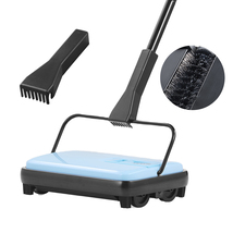 VEVOR Manual Sweeper 300 ml Dustbin 6.7" Width Home Office Carpets Blue - $18.90