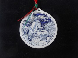 Vintage 1988 Watkins Blue Glazed Christmas Ornament Limited Edition Santa - £4.41 GBP