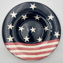 Vintage 1996 Laurie Gates Patriotic Serving Bowl American Stars and Stri... - £40.27 GBP