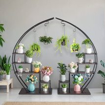 2pcs 5-layer Semicircle Plant Stand Flower Pot Iron Black Modern Contemp... - $193.04