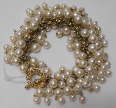 Agatha Paris Vintage Faux Pearl Charm Bracelet Chunky French Designer - £63.76 GBP