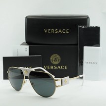 VERSACE VE2252 147187 Gold/White/Dark Gray 63-12-145 Sunglasses New Authentic - £140.96 GBP