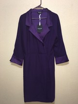 Magari Made In Italy Purple Eggplant Dress Sz L New - £94.74 GBP
