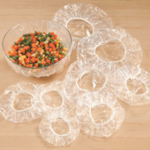 Elastic Bowl Covers Clear Plastic 5 Sizes 50-Piece Kitchen Food Saver Storage - £13.82 GBP