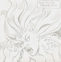 Ramona Fradon Signed JSA DC Comics Original Wonder Woman Art Sketch ~ Cheetah - £160.81 GBP