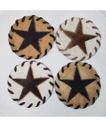 Cowhide Coaster Set of 4 Natural Cowhide Drink Coasters Hair Round Brazi... - $24.00