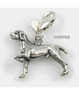 Pointer Dog Charm 3 Dimensional Solid Sterling Silver - $64.98 CAD
