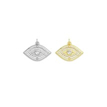 Gold Silver CZ Evil Eye Charm Pendant,Sku#LX850 - $5.90