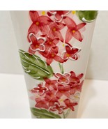 Vintage Shabby Chic White Floral Vase Hand Painted 3D 7 x 2.5 inches - £13.22 GBP