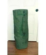 Vintage US Army large military duffle bag luggage olive green canvas USED - £33.40 GBP