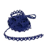 5 Yards Dark Blue Crochet Cotton Sewing Trim 5/8&quot; Longer Available On Re... - £2.31 GBP