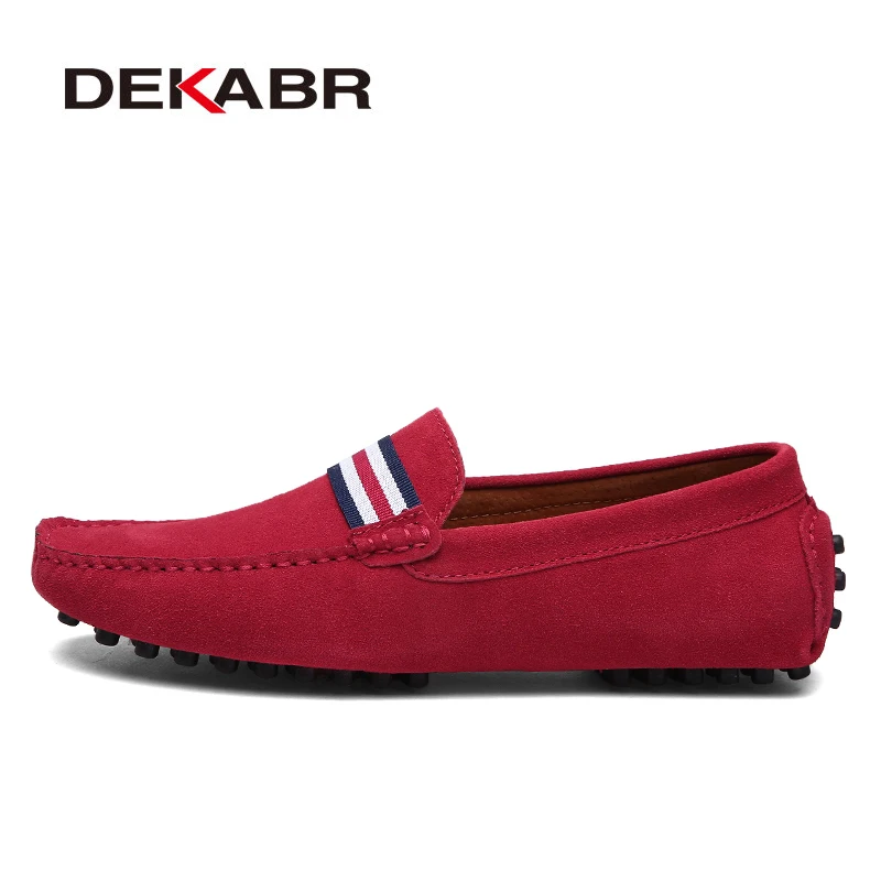 Loafers Men New Design Suede Loafers Genuine Leather Slip on Moccasins M... - $52.48