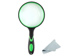 Shatterproof Magnifying Glass Handheld Reading 100MM Large With Non-Slip... - $20.44