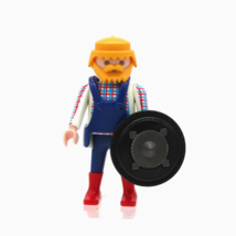 Vintage 1992 Geobra Playmobil Bearded Viking with Shield Character Male Figure - £3.93 GBP