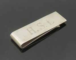 TIFFANY &amp; CO. 925 Silver - Vintage Shiny Etched Initials Money Clip - TR2972 - £127.73 GBP