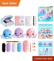 Easy Crochet Kit with Video Guides: Create Your Own Cute Amigurumi Animals - $24.70