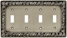 64041 Paisley Quad Switch Satin Pewter Cover Plate - $31.99