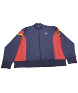 AGTAWH Flower Peace Neoprene Track Jacket Men&#39;s Large Navy Cotton Blend - $82.68 CAD