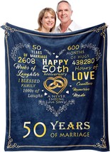50Th Wedding For Husband Wife, 50 Years Of Marriage Throw Blanket, 50 Years,  - £29.83 GBP