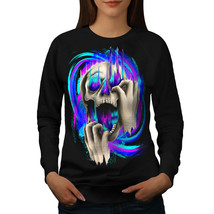 Wellcoda Fashion Death Color Skull Womens Sweatshirt,  Casual Pullover Jumper - £23.18 GBP+