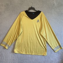 Star Trek Captain Kirk Uniform Costume Rubies Costume Co M Long Sleeve Yellow - £17.13 GBP