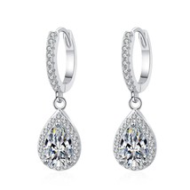 925 Sterling Silver Moissanite Water Drop Earrings 3 Ct Moissanite Drop Earrings - £69.63 GBP