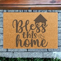 &quot;Bless This Home&quot; Doormat Outdoor 24x16&quot; Non-Slip Coconut Fiber Eco Doormat - £36.84 GBP
