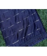 Blue Dupatta Shawl, Abaya, Viscose Silk cotton blend Embroidered Fabric ... - $10.99